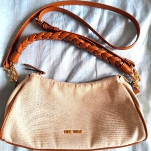 Nine West Louie Raffia Satchel  Crossbody Convertible Bag